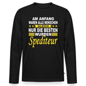 Logistiker Speditionskaufmann Spediteur Geschenk - Männer Premium Bio Langarmshirt - Schwarz - Vorne - Nico (187cm)