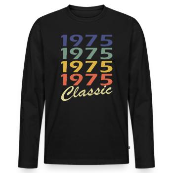 Cadeau d'anniversaire classique 1975 anniversaire 1975 - T-shirt manches longues Premium bio Homme - noir - Devant - Nico (187cm)