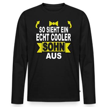 bester Sohn der Welt best Kind Junge Geschenk - Männer Premium Bio Langarmshirt - Schwarz - Vorne - Nico (187cm)