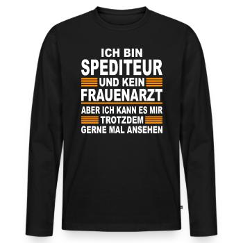Logistiker Speditionskaufmann Spediteur Geschenk - Männer Premium Bio Langarmshirt - Schwarz - Vorne - Nico (187cm)