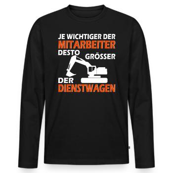 Conducteur de pelleteuse cadeau - T-shirt manches longues Premium bio Homme - noir - Devant - Nico (187cm)
