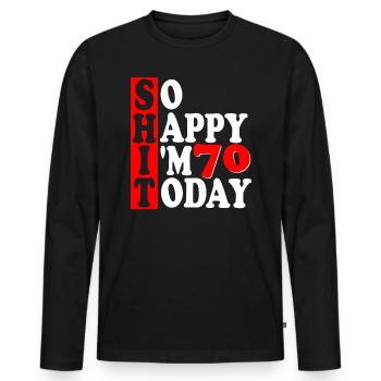 Happy I'm 70 birthday 70 years gift - Men's Premium Organic Long Sleeve Shirt - black - Front - Nico (187cm)