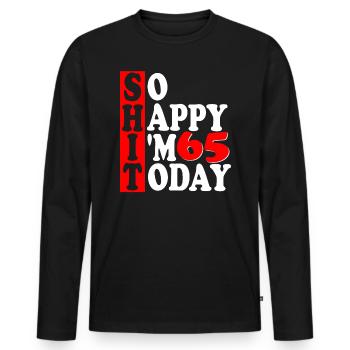 Happy 65 birthday 65 years gift - Men's Premium Organic Long Sleeve Shirt - black - Front - Nico (187cm)
