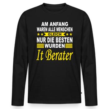 IT Berater Geschenk Informatiker Programmierer - Männer Premium Bio Langarmshirt - Schwarz - Vorne - Nico (187cm)
