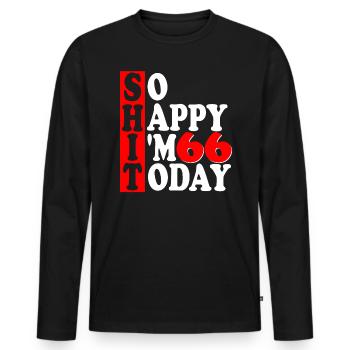 Happy 66 birthday 66 years gift - Men's Premium Organic Long Sleeve Shirt - black - Front - Nico (187cm)