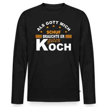 Bester Koch Kochmütze Kochkunst Geschenk - Männer Premium Bio Langarmshirt - Schwarz - Vorne - Nico (187cm)