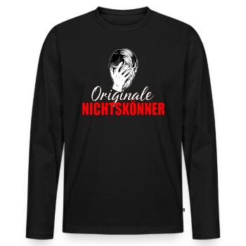 Originale Nichtskönner Handwerk Arbeiter Geschenk - Männer Premium Bio Langarmshirt - Schwarz - Vorne - Nico (187cm)