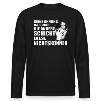 Originale Nichtskönner Handwerk Arbeiter Geschenk - Männer Premium Bio Langarmshirt - Schwarz - Vorne - Nico (187cm)