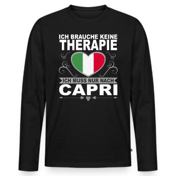 Ich muss nach Capri Urlaub Italien Geschenk - Männer Premium Bio Langarmshirt - Schwarz - Vorne - Nico (187cm)