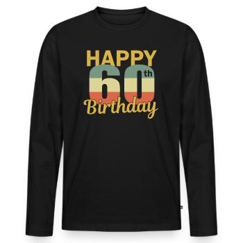 60 years for 60 birthday gift - Men's Premium Organic Long Sleeve Shirt - black - Front - Nico (187cm)
