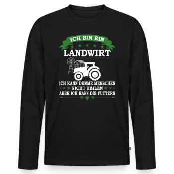 Traktor Fahrer Landwirt Bauer Geschenk Bauernhof - Männer Premium Bio Langarmshirt - Schwarz - Vorne - Nico (187cm)