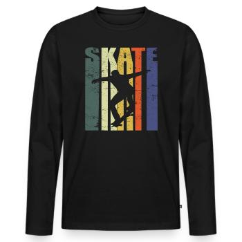 Skateboarder skateboard skater gift skate - Men's Premium Organic Long Sleeve Shirt - black - Front - Nico (187cm)