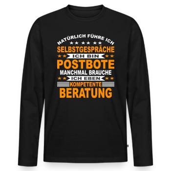 Postbote Geschenk Zusteller Bote Kurier Briefbote - Männer Premium Bio Langarmshirt - Schwarz - Vorne - Nico (187cm)