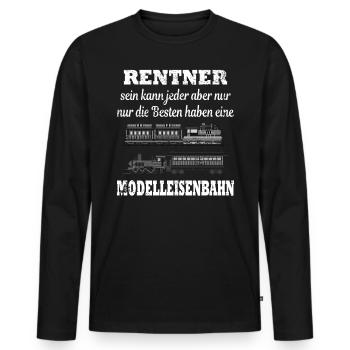 Modellbahn Eisenbahn Modelleisenbahn Geschenk Opa - Männer Premium Bio Langarmshirt - Schwarz - Vorne - Nico (187cm)