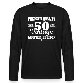 50 Years Vintage Birthday 50 Birthday Gift - Men's Premium Organic Long Sleeve Shirt - black - Front - Nico (187cm)