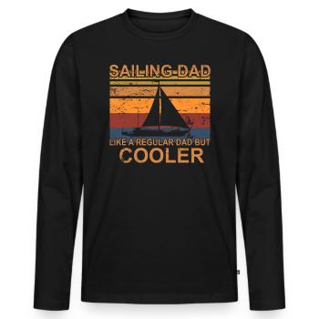 Sailor Gift Sailing Dad Sailing Ship Sailboat - Men's Premium Organic Long Sleeve Shirt - black - Front - Nico (187cm)