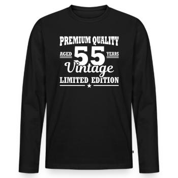 55 Years Vintage Birthday 55 Birthday Gift - Men's Premium Organic Long Sleeve Shirt - black - Front - Nico (187cm)