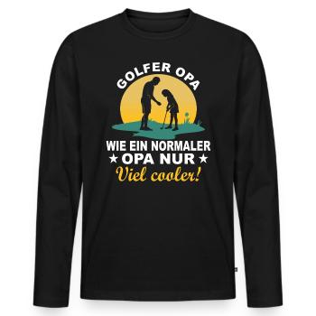 Golf Golfer Geschenk Golfspieler Opa Großvater - Männer Premium Bio Langarmshirt - Schwarz - Vorne - Nico (187cm)