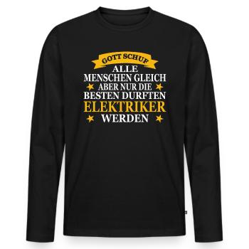 Elektriker Beruf Elektroniker Geschenkidee - Männer Premium Bio Langarmshirt - Schwarz - Vorne - Nico (187cm)