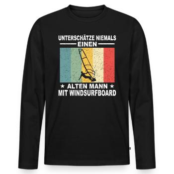 Windsurfing Surfer Windsurfer Geschenk Windsurfen - Männer Premium Bio Langarmshirt - Schwarz - Vorne - Nico (187cm)