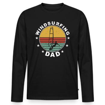 Windsurfing Dad Windsurfer Geschenk Windsurfen - Männer Premium Bio Langarmshirt - Schwarz - Vorne - Nico (187cm)