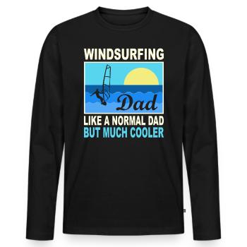 Windsurfing Vater Windsurfer Papa Windsurfen - Männer Premium Bio Langarmshirt - Schwarz - Vorne - Nico (187cm)