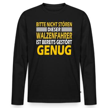 Walzenfahrer Geschenk Walzenfahrzeug Arbeit Walze - Männer Premium Bio Langarmshirt - Schwarz - Vorne - Nico (187cm)