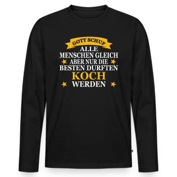 Bester Koch Kochen Kochkunst Geschenk Beruf - Männer Premium Bio Langarmshirt - Schwarz - Vorne - Nico (187cm)