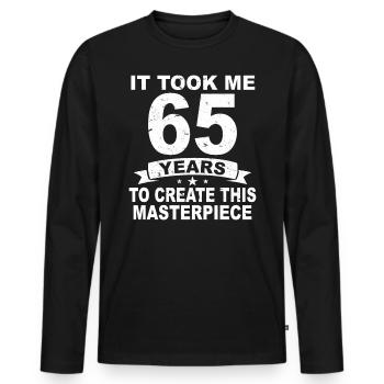 65 ans anniversaire anniversaire 65 anniversaire cadeau 65 ans - T-shirt manches longues Premium bio Homme - noir - Devant - Nico (187cm)