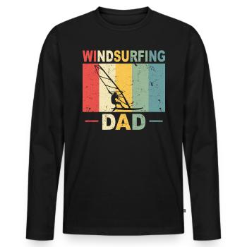 Windsurfing Dad Windsurfer Geschenk Windsurfen - Männer Premium Bio Langarmshirt - Schwarz - Vorne - Nico (187cm)