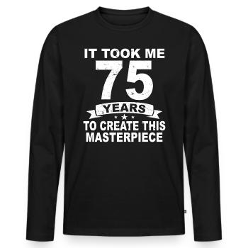 75 Jahre Birthday 75 Geburtstag Geschenk 75 Jahre - Männer Premium Bio Langarmshirt - Schwarz - Vorne - Nico (187cm)