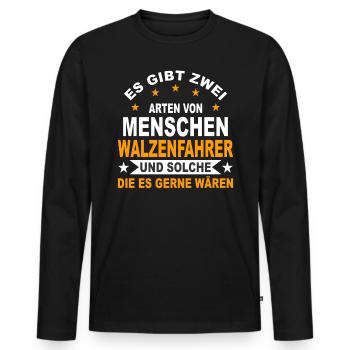Walzenfahrer Geschenk Walzenfahrzeug Walzenzug - Männer Premium Bio Langarmshirt - Schwarz - Vorne - Nico (187cm)