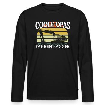 Baggerführer Geschenk Baggerfahrer Opa Bagger - Männer Premium Bio Langarmshirt - Schwarz - Vorne - Nico (187cm)