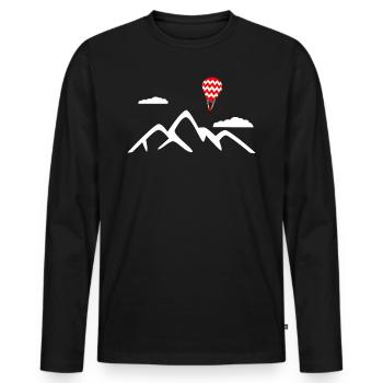 Heißluftballon Geschenk Ballonfahrt Gasballon - Männer Premium Bio Langarmshirt - Schwarz - Vorne - Nico (187cm)