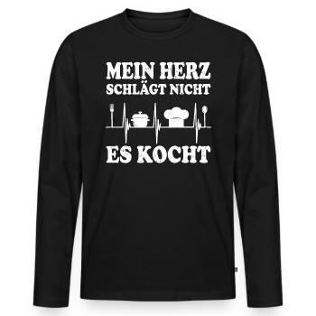 Koch Geschenk Gastronom Kochkunst Küchenchef - Männer Premium Bio Langarmshirt - Schwarz - Vorne - Nico (187cm)