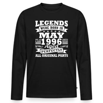 1996 Jahr Geburtstag Mai seit Mai 1996 - Männer Premium Bio Langarmshirt - Schwarz - Vorne - Nico (187cm)