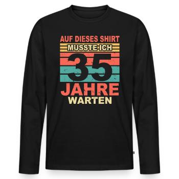 35 Jahre Lustiges 35 Geburtstag Birthday Geschenk - Männer Premium Bio Langarmshirt - Schwarz - Vorne - Nico (187cm)