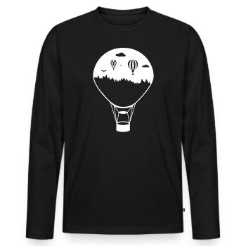 Heißluftballon Geschenk Heißluftballon Ballonfahrt - Männer Premium Bio Langarmshirt - Schwarz - Vorne - Nico (187cm)