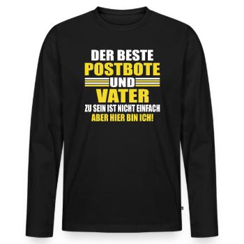 Postbote Geschenk Zusteller Papa Kurier Vater - Männer Premium Bio Langarmshirt - Schwarz - Vorne - Nico (187cm)