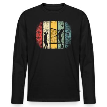 Volley-ball volley-ball sport cadeau - T-shirt manches longues Premium bio Homme - noir - Devant - Nico (187cm)