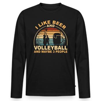 Volley-ball volleyball de bière Sport cadeau - T-shirt manches longues Premium bio Homme - noir - Devant - Nico (187cm)