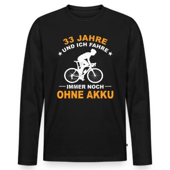 Fahrradfahrer Geschenk 33 Jahre Rentner Geburtstag - Männer Premium Bio Langarmshirt - Schwarz - Vorne - Nico (187cm)