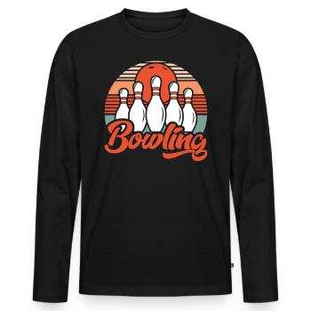 Bowling Bowling Player Bowling Shirt Gift - Men's Premium Organic Long Sleeve Shirt - black - Front - Nico (187cm)