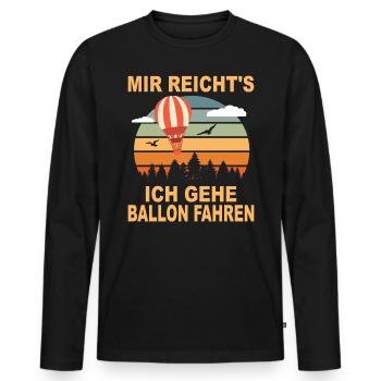 Heißluftballon Geschenk Ballonfahrt Gasballon - Männer Premium Bio Langarmshirt - Schwarz - Vorne - Nico (187cm)