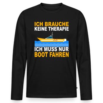 Motorboot Geschenk Boot Segler Segeln Segelboot - Männer Premium Bio Langarmshirt - Schwarz - Vorne - Nico (187cm)