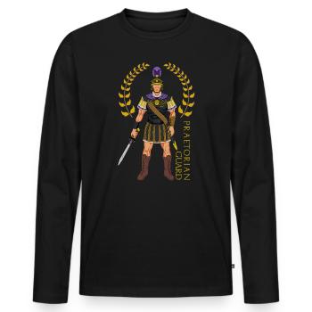 Garde de l’empereur romain - Garde prétorienne - T-shirt manches longues Premium bio Homme - noir - Devant - Nico (187cm)