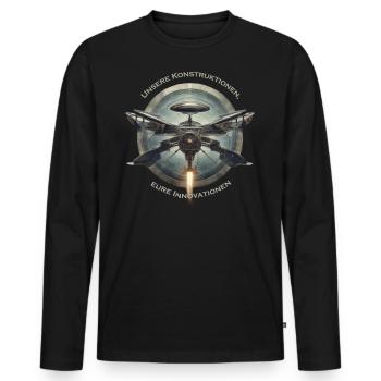 Design et innovation - T-shirt manches longues Premium bio Homme - noir - Devant - Nico (187cm)