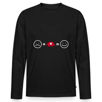 Schweiz Schweizerdeutsch Schweizer Südtirol - Männer Premium Bio Langarmshirt - Schwarz - Vorne - Nico (187cm)