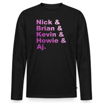 Backstreet - Trough My Heart - Nick, Brian, Aj - Men's Premium Organic Long Sleeve Shirt - black - Front - Nico (187cm)