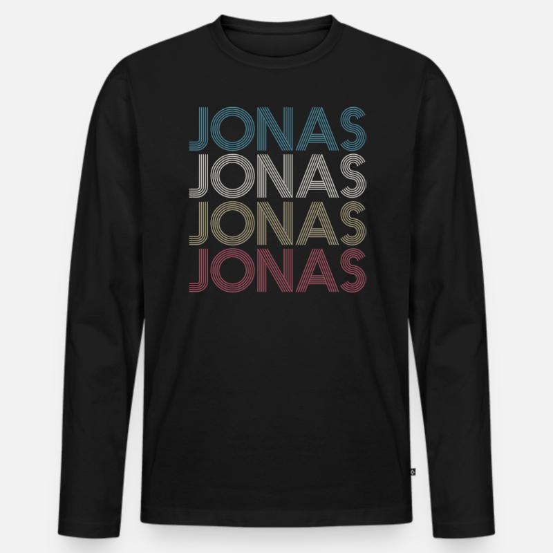 Jonas - Männer Premium Bio Langarmshirt - Schwarz
